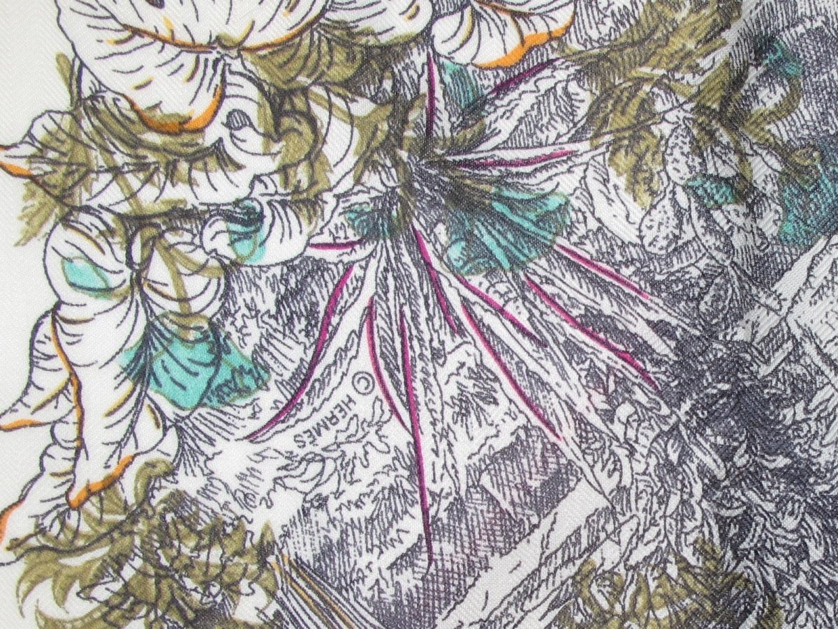 Hermes Le Jardin de Leila au Bloc Cashmere Shawl 140