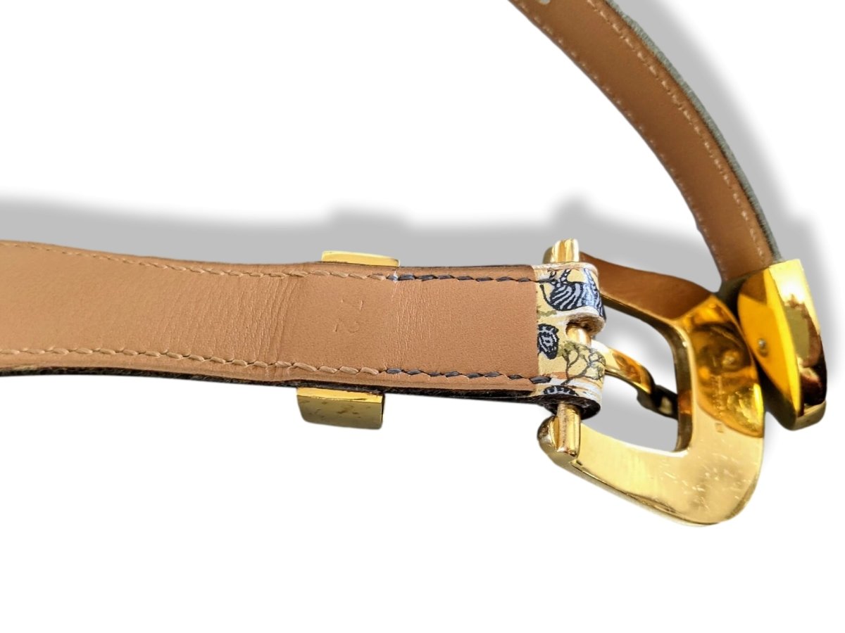 Hermes ﻿[202] Vintage 1960-70s ZEBRES - ZEBRAS Printed Belt with Mexican Boucle Sz 72, Box! - poupishop