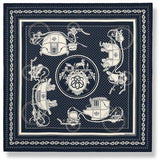 Hermes 2020 Marine/Blanc/Noir EX-LIBRIS Cashmere Bandana 55, BNWT!