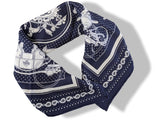 Hermes 2020 Marine/Blanc/Noir EX-LIBRIS Cashmere Bandana 55, BNWT!