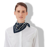 Hermes 2020 Marine/Blanc/Noir EX-LIBRIS Cashmere Bandana 55, BNWT!