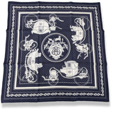 Hermes 2020 Marine/Blanc/Noir EX-LIBRIS Cashmere Bandana 55, BNWT!