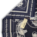 Hermes 2020 Marine/Blanc/Noir EX-LIBRIS Cashmere Bandana 55, BNWT!