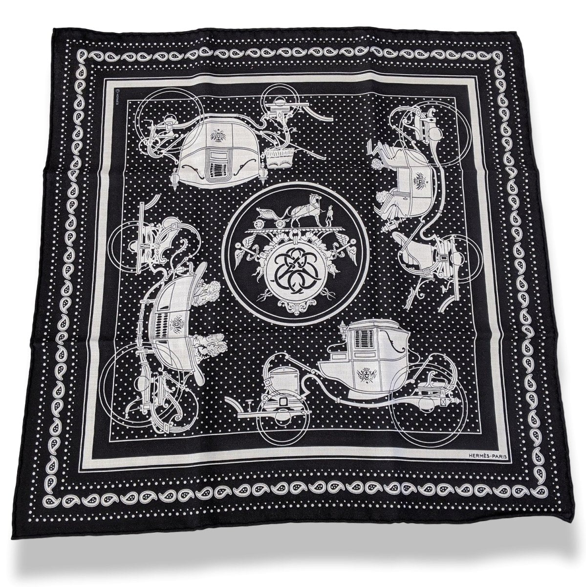 Hermes 2020 Noir/Blanc/Noir EX-LIBRIS Cashmere Bandana 55, BNWT!