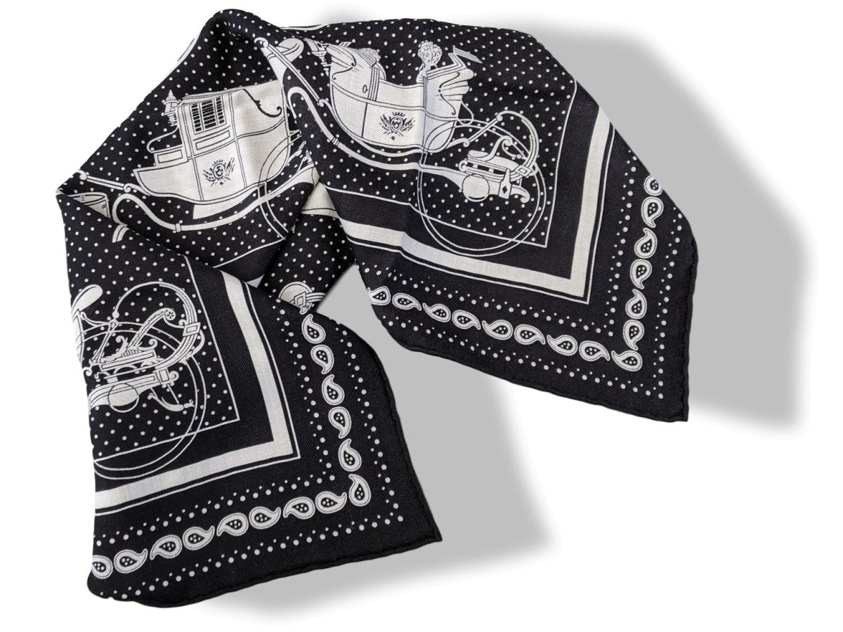 Hermes 2020 Noir/Blanc/Noir EX-LIBRIS Cashmere Bandana 55 BNWT! | poupishop