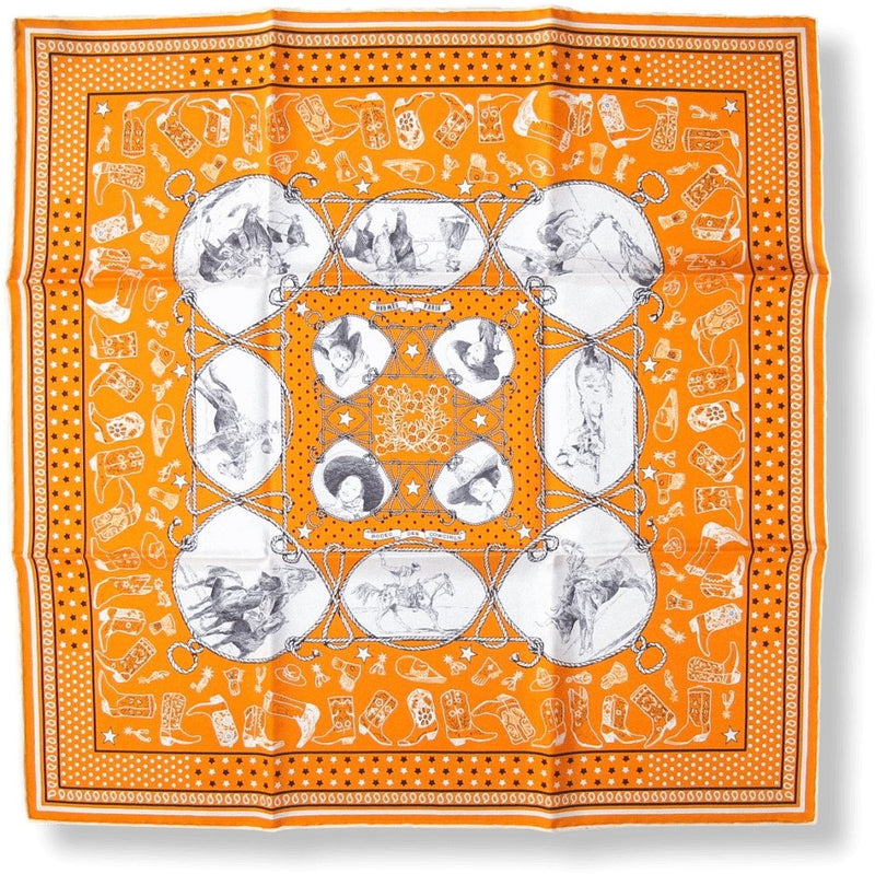 Hermes Rodeo des Cowgirls by Kermit Oliver Silk Bandana 55