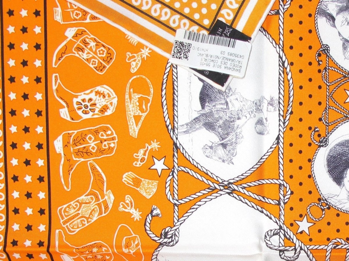 Hermes Rodeo des Cowgirls by Kermit Oliver Silk Bandana 55