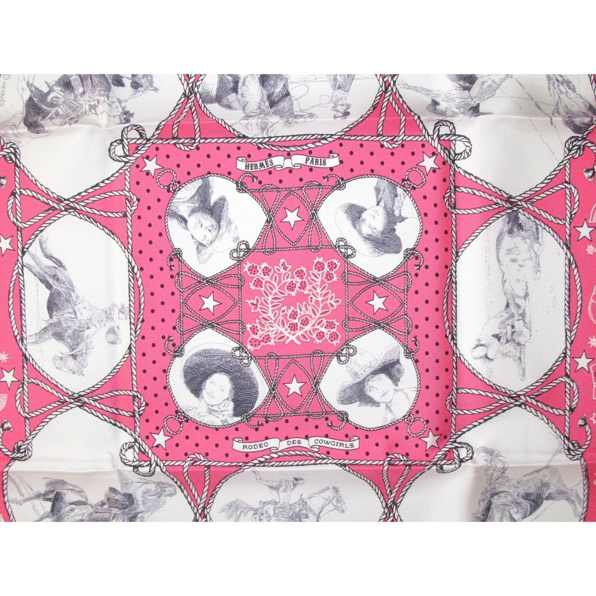 Hermes Rodeo des Cowgirls by Kermit Oliver Silk Bandana 55