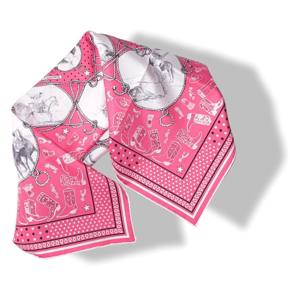 Hermes Rodeo des Cowgirls by Kermit Oliver Silk Bandana 55