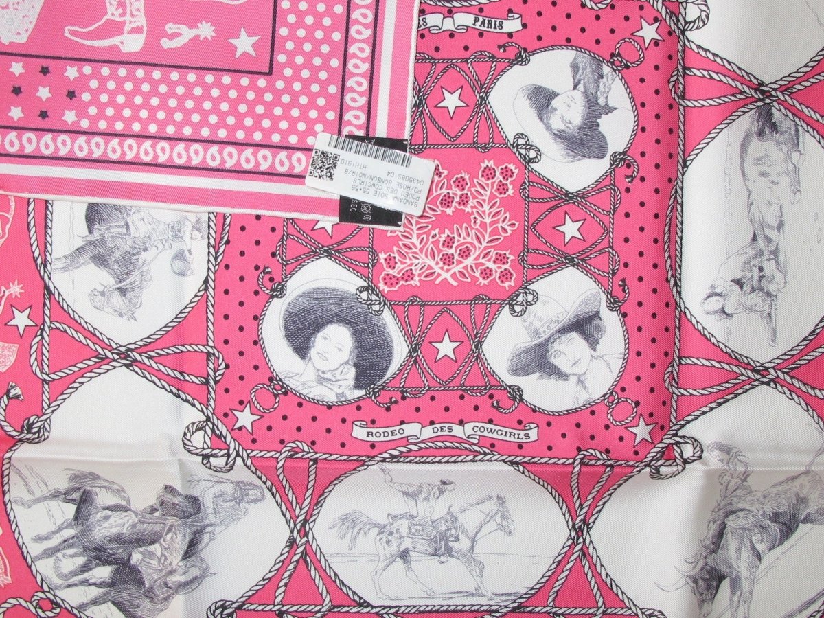 Hermes Rodeo des Cowgirls by Kermit Oliver Silk Bandana 55