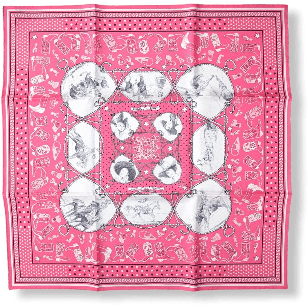 Hermes Rodeo des Cowgirls by Kermit Oliver Silk Bandana 55