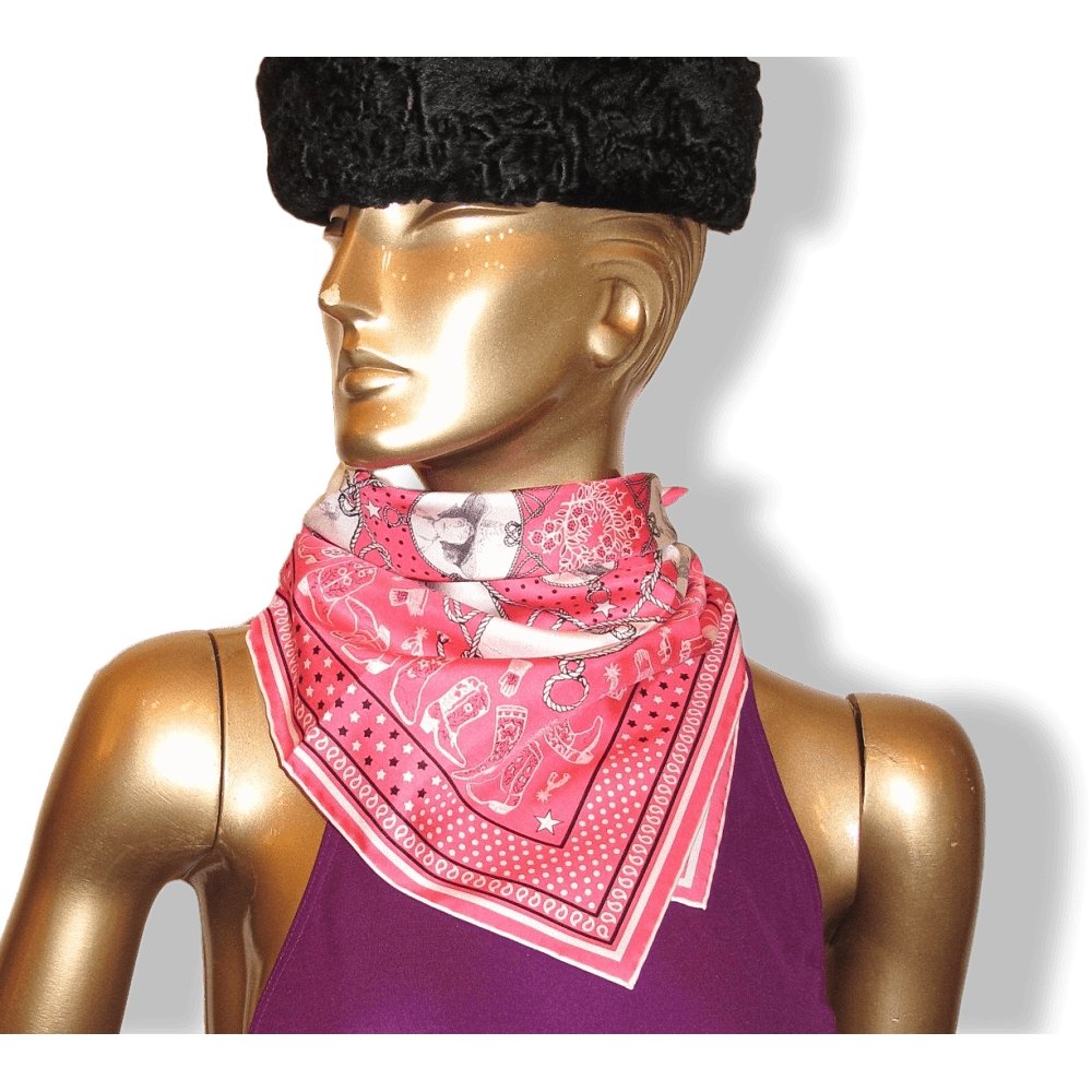 Hermes Rodeo des Cowgirls by Kermit Oliver Silk Bandana 55