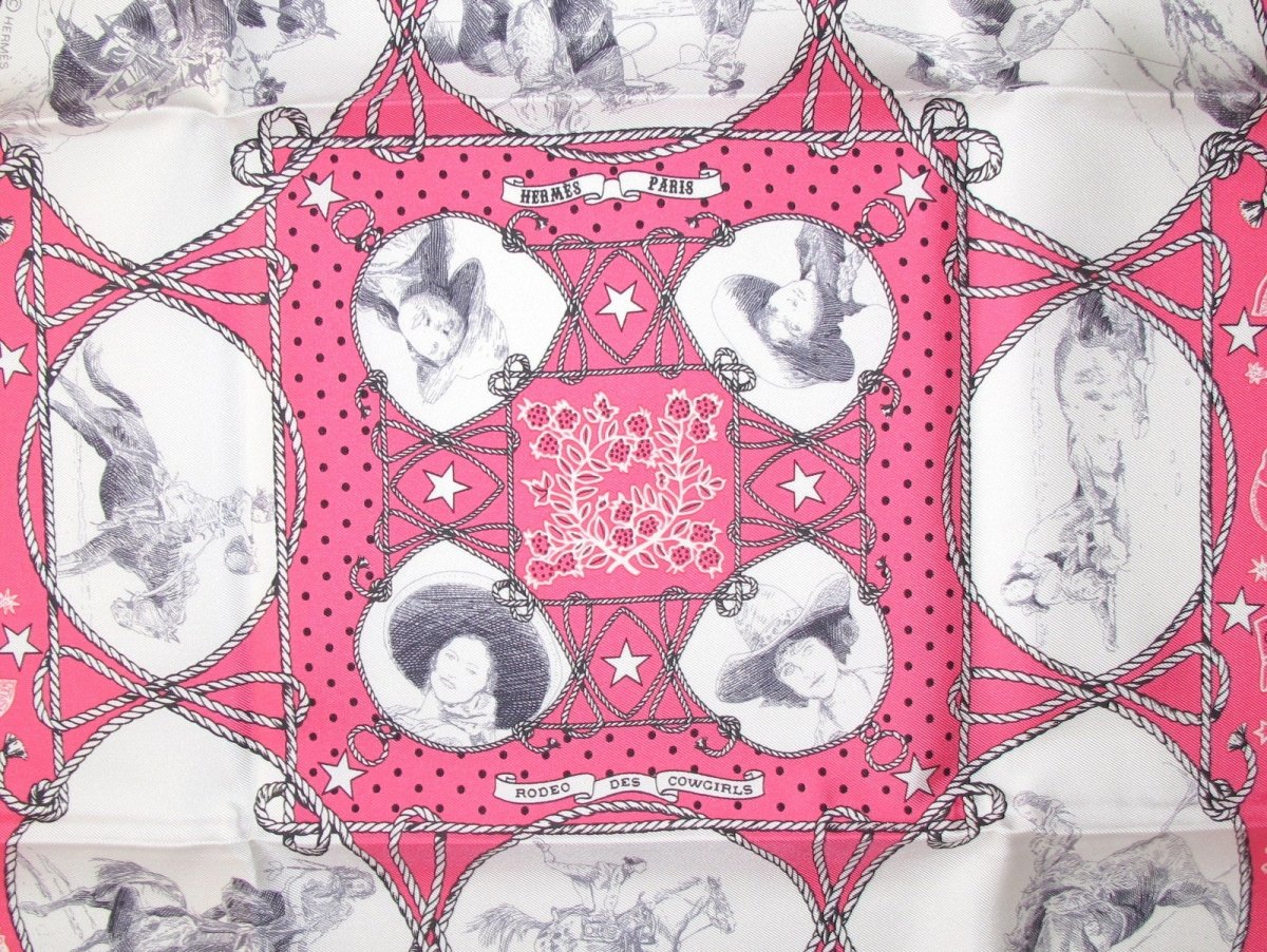 Hermes Rodeo des Cowgirls by Kermit Oliver Silk Bandana 55