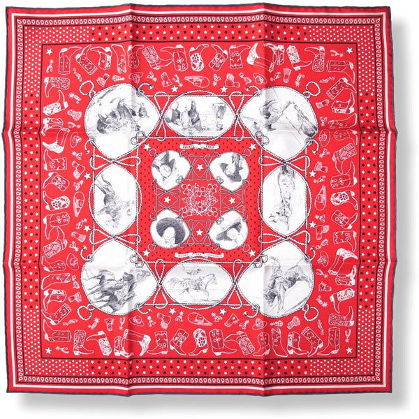 【美品】HERMES カレ55 ロデオRODEO DES COWGIRLS hermes-2020-red-black-white-