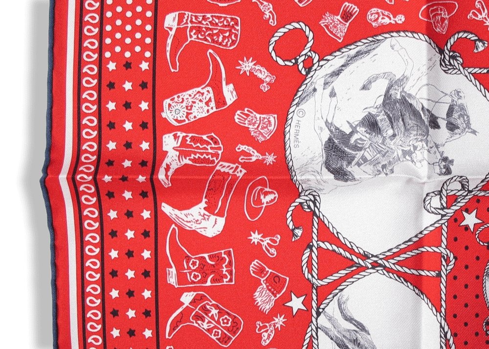 Hermes Rodeo des Cowgirls by Kermit Oliver Silk Bandana 55