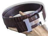 Hermes [203] Marron foncé Crocodile Alligator Reversible Strap Belt 42 MM Sz 90cm, Box! - poupishop