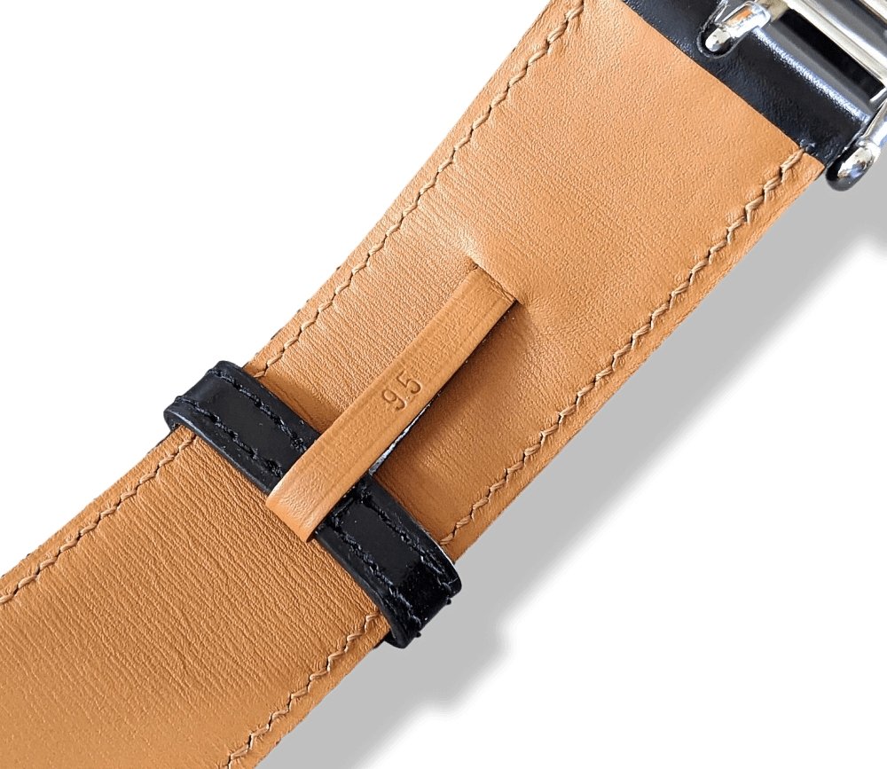 Hermes [21] Black Box/Gold Box Calfskin H BELT 32 MM Sz95, BNWIB! - poupishop