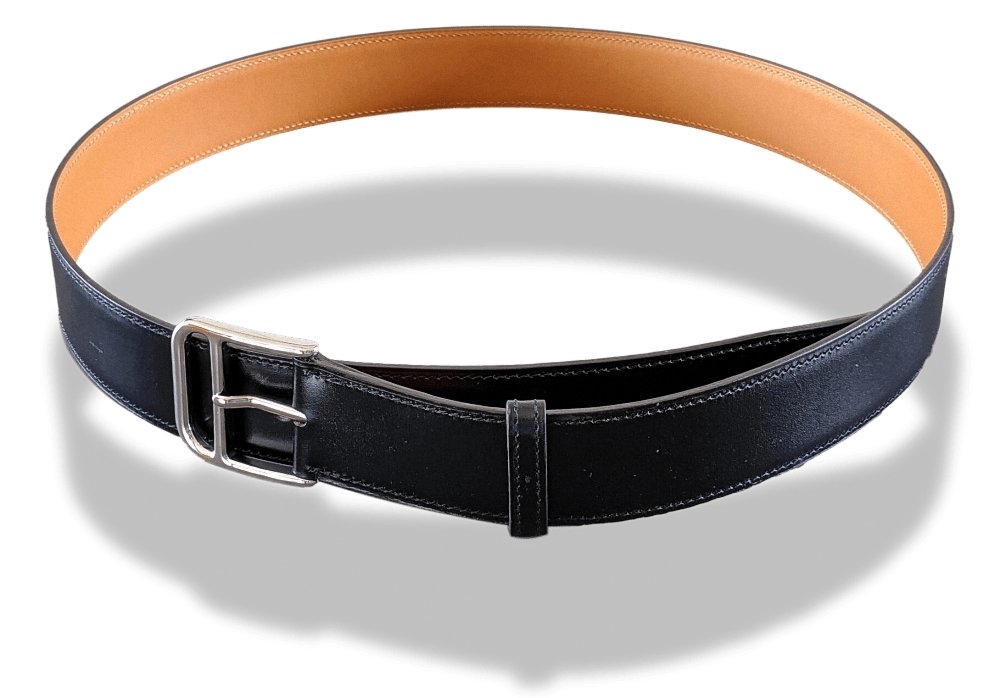 Hermes [21] Black Box/Gold Box Calfskin H BELT 32 MM Sz95, BNWIB! - poupishop