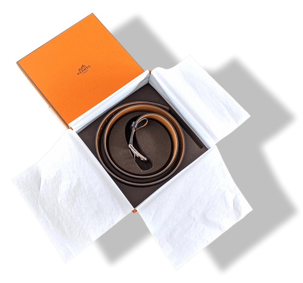 Hermes [22] Supple Vintage Black Togo Calfskin Complete Belt 50 MM Sz90cm, BNWIB! - poupishop
