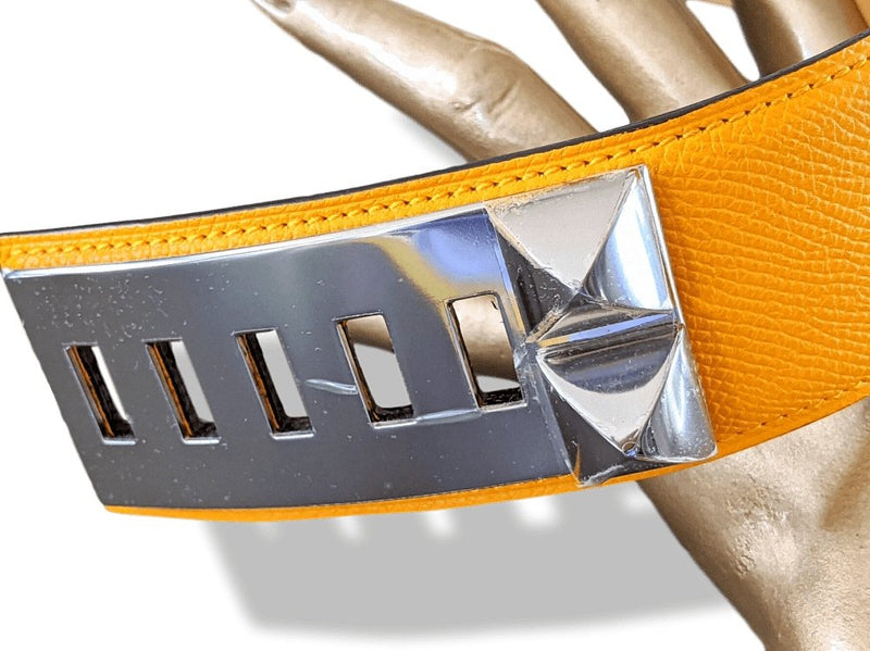 Hermes [23] 2012 Sun Epsom/Gold Box Calfskin COLLIER DE CHIEN Complete Belt GM Sz90cm, BNIB! - poupishop