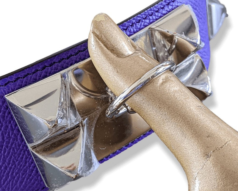 Hermes [24] 2013 Purple Epsom/Gold Box Calfskin COLLIER DE CHIEN Complete Belt GM Sz90cm, BNIB! - poupishop