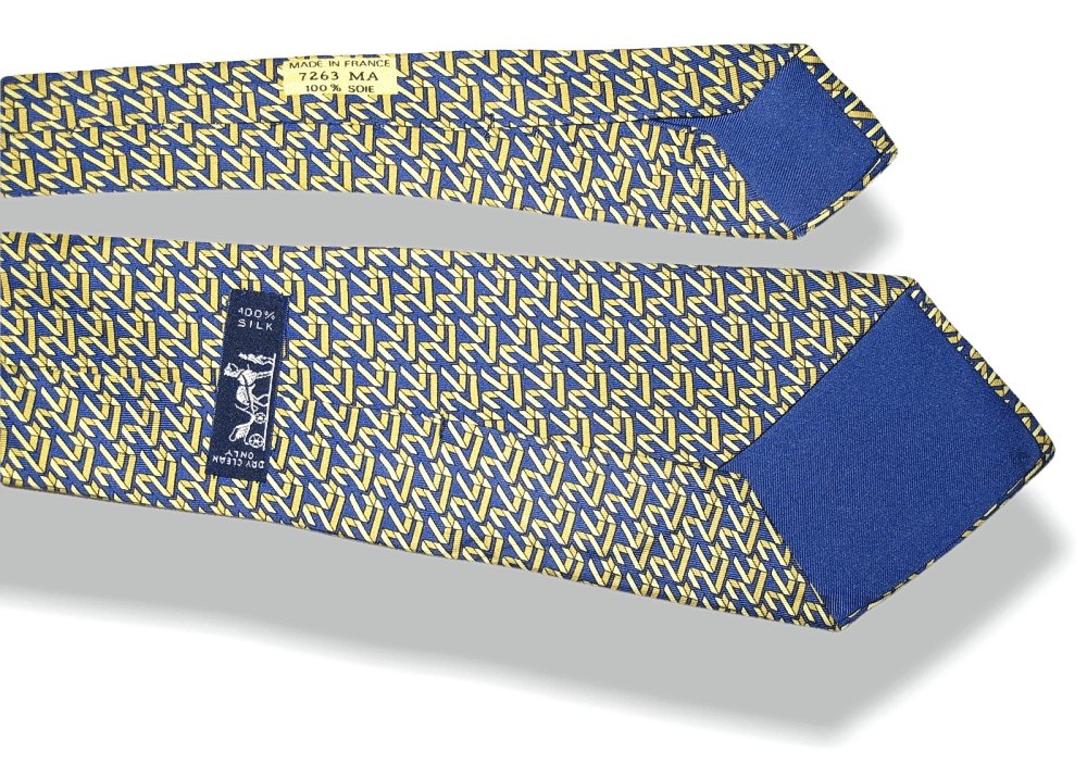 Hermes Limited Edition Le Mans 24 Hours Print Twill Silk Tie