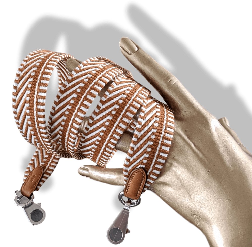 Hermes [26] Ecru/Beige/Gold Swift SANGLE CAVALE 25 MM AG Bag Strap 105, BNIB! - poupishop