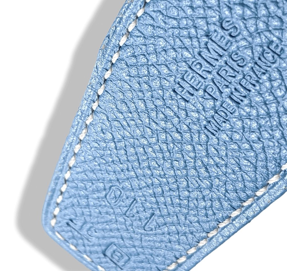 Hermes [3] 1998 Elephant Grey Box/Blue Epsom Reversible Leather Strap Belt 32 MM Sz110, NIB! - poupishop