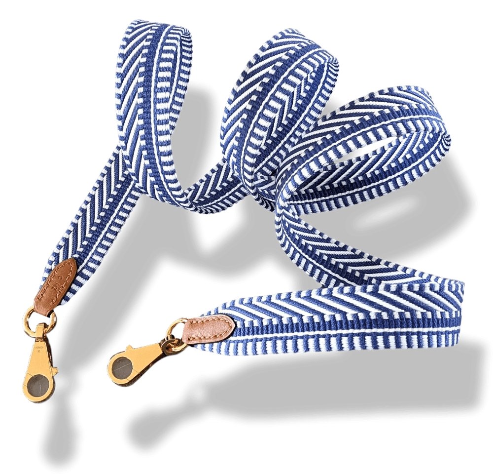 Hermes [30] Ecru-Bleu Brighton/Gold Swift SANGLE CAVALE 25 MM OR Bag Strap 105, BNIB! - poupishop
