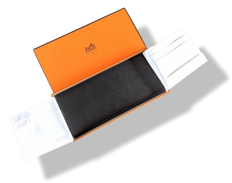 Hermes [32] Black TOGO Calfskin Leather BUSINESS VISIT CARDS COVER with Xtra Refill for VIP, BNIB! - poupishop