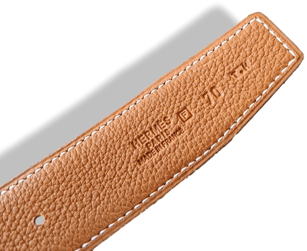 Hermes [34] 2002 Black Box/Gold Togo Reversible Leather Strap Belt 32 MM Sz70, NIB! - poupishop