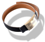 Hermes [34] 2002 Black Box/Gold Togo Reversible Leather Strap Belt 32 MM Sz70, NIB! - poupishop