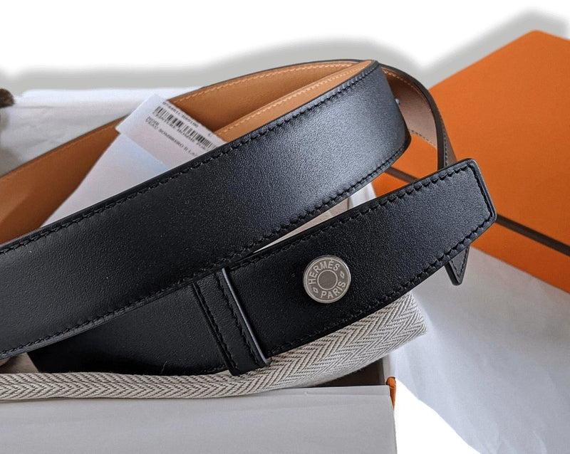 Hermes [39] Black Sombrero II Calfskin PORTLAND Complete Belt 32 MM, BNIB! - poupishop