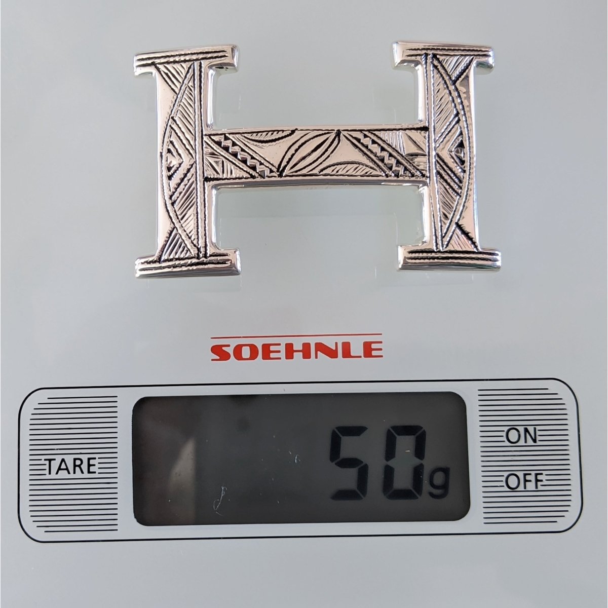 Hermes [4] AG Sterling Silver 925 TOUAREG H Belt Buckle H 32 mm, BNIB! - poupishop