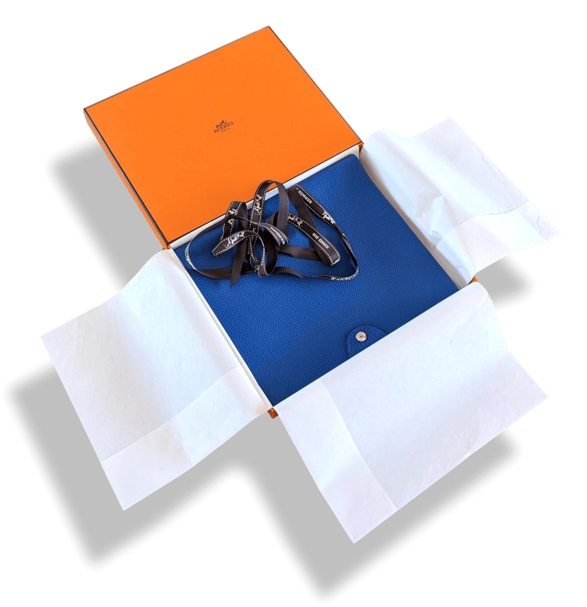 Hermes [41] Bleu Zellige Togo Calfskin ULYSSE MM NoteBook Cover, BNIB! - poupishop