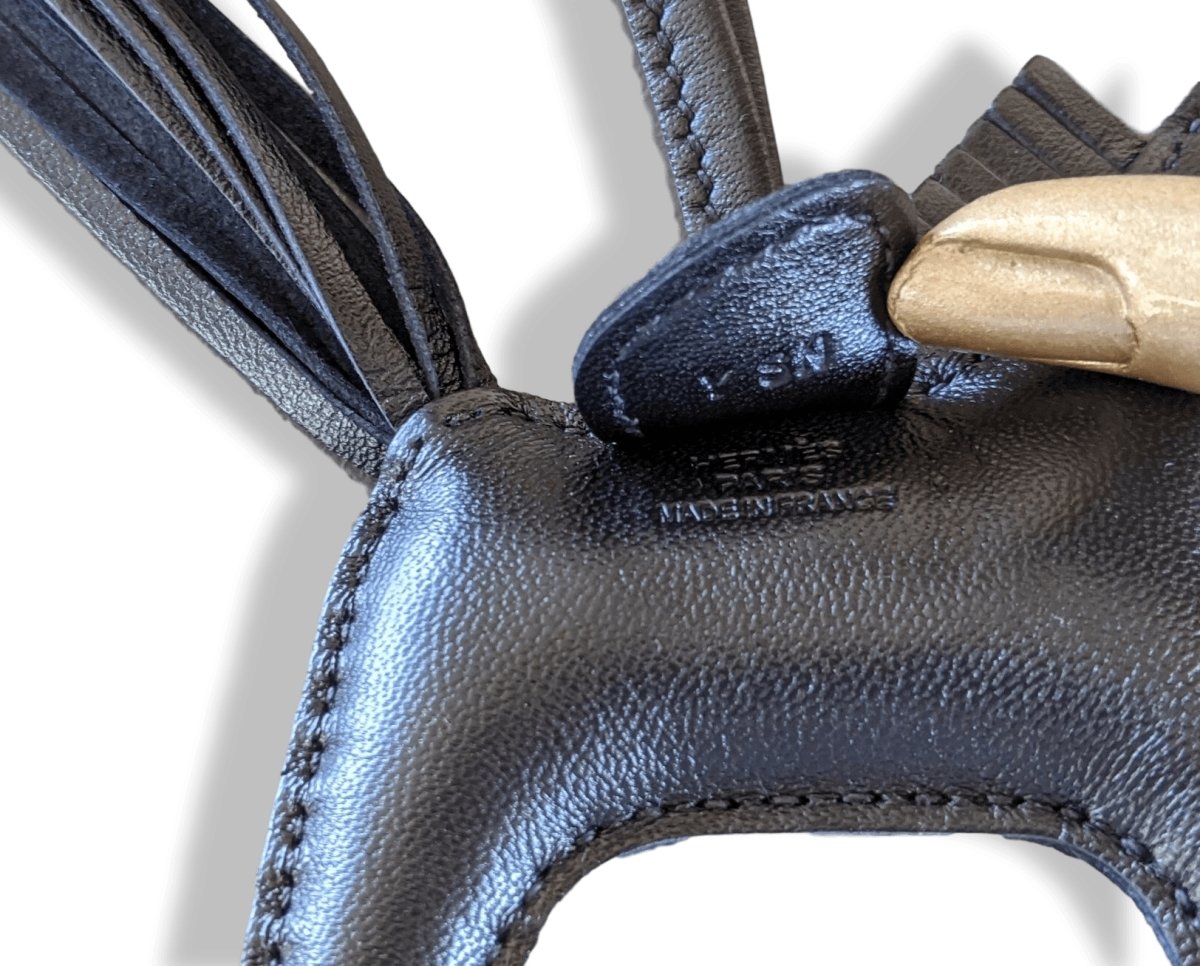 Hermes [45] Black/Black Lamb Milo RODEO GRI-GRI PM Horse Bag Charm, RARE in SO BLACK, BNIB! - poupishop
