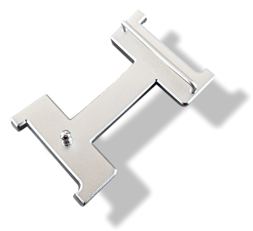 Hermes [47] Shiny Silver CONSTANCE H Belt Buckle 38 mm, New with Pouch and white Box! - poupishop