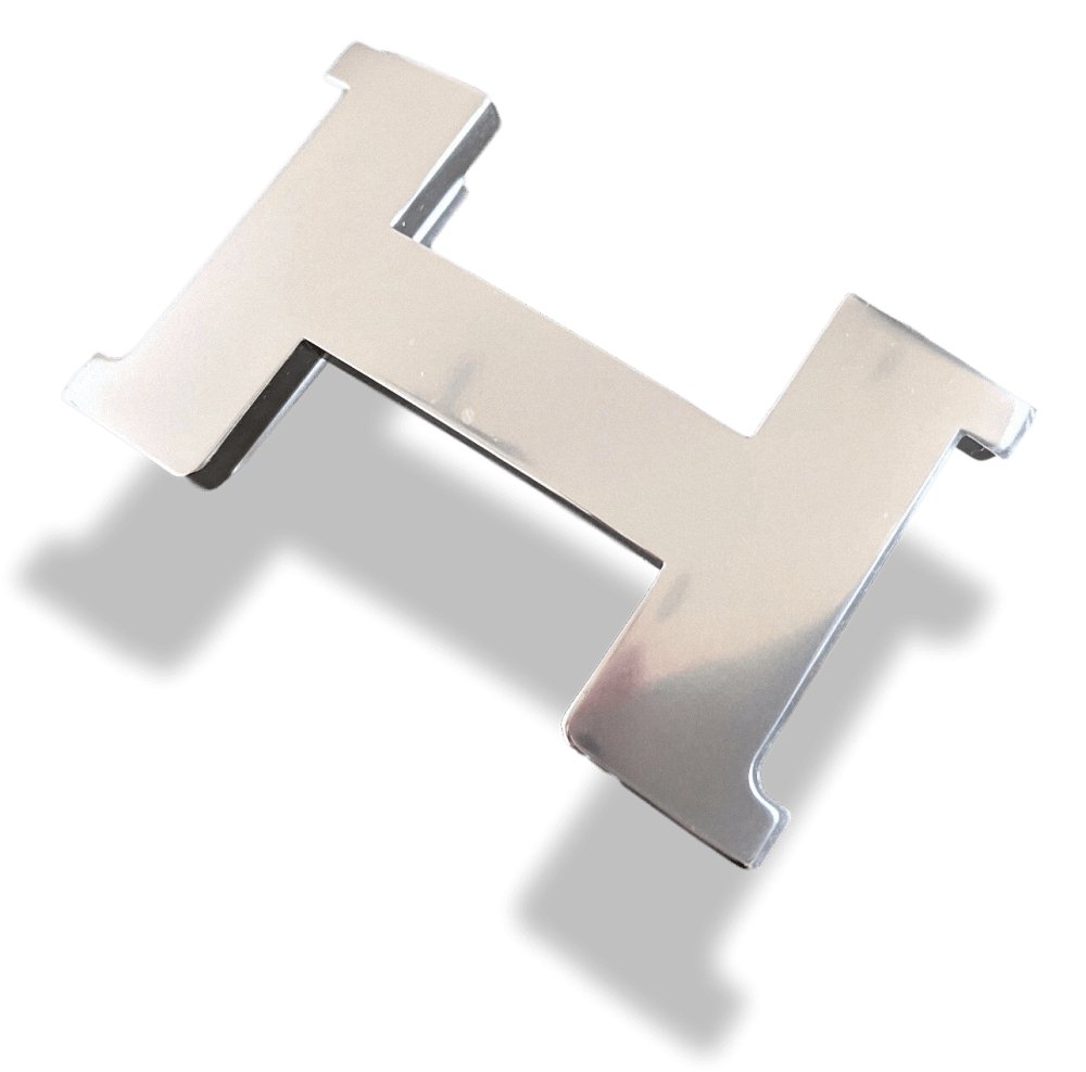 Hermes [47] Shiny Silver CONSTANCE H Belt Buckle 38 mm, New with Pouch and white Box! - poupishop
