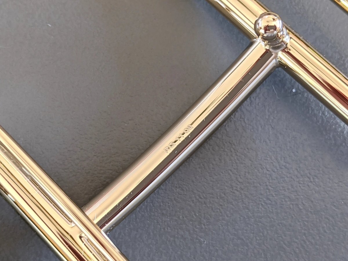 Hermes [49] Permabrass H ROYAL Belt Buckle 38 mm, New with Pouch and white Box! - poupishop