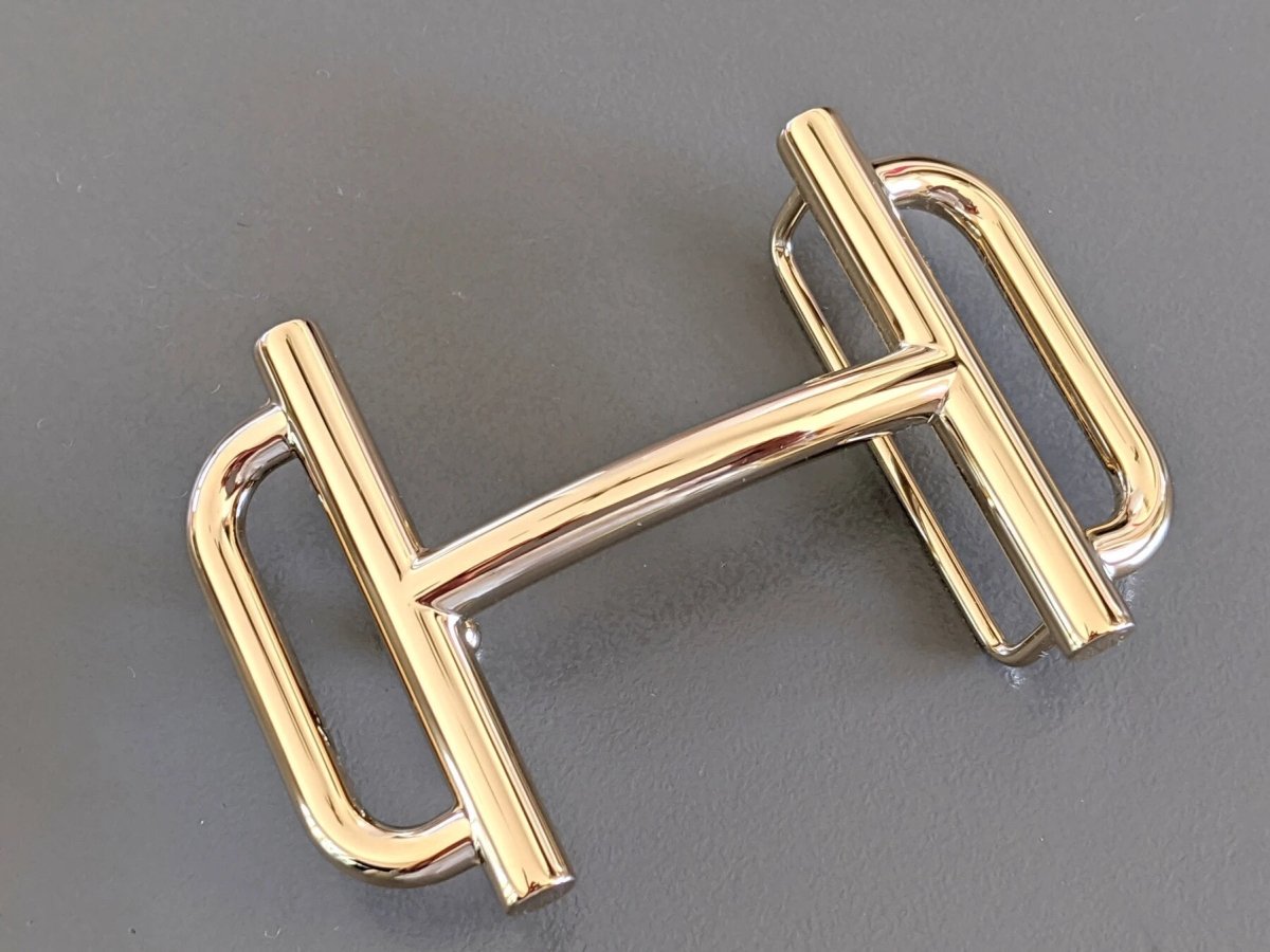 Hermes [49] Permabrass H ROYAL Belt Buckle 38 mm, New with Pouch and white Box! - poupishop
