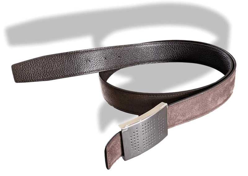 Hermes [5] Ebene Taurillon Gaucho/ Vache Liegee Reversible Leather Strap Belt 32 MM, NIB! - poupishop