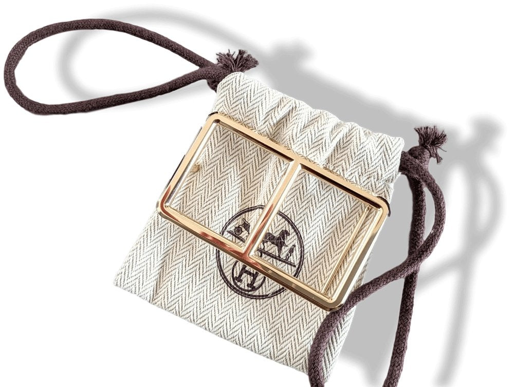Hermes [52] Permabrass H OFFICIER Belt Buckle 38 mm, BNEW with White Box! - poupishop
