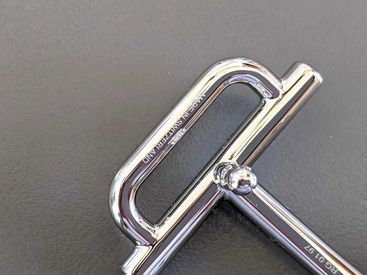 Hermes [54] Plated Silver and Palladium H ROYAL Buckle H 32 mm, New in Pochette and White Box! - poupishop