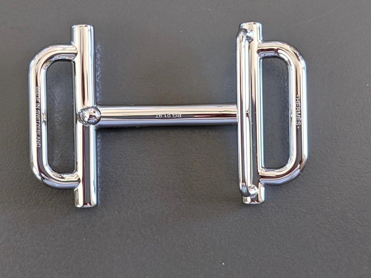 Hermes [54] Plated Silver and Palladium H ROYAL Buckle H 32mm, New in Pochette and White Box! - poupishop