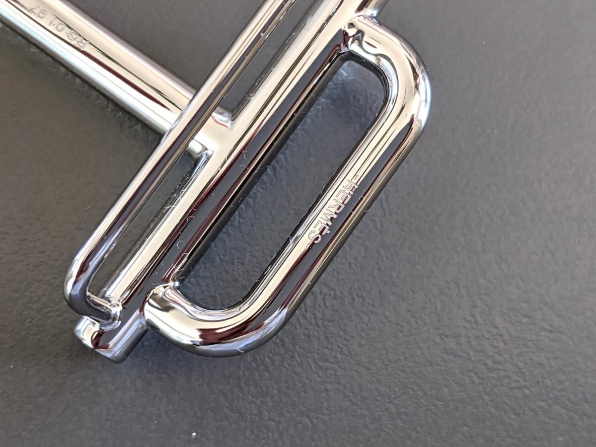Hermes [54] Plated Silver and Palladium H ROYAL Buckle H 32mm, New in Pochette and White Box! - poupishop