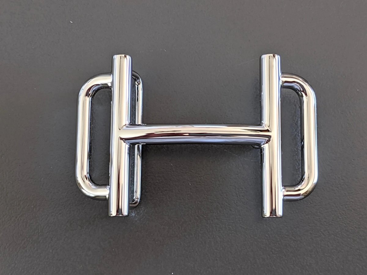 Hermes [54] Plated Silver and Palladium H ROYAL Buckle H 32mm, New in Pochette and White Box! - poupishop