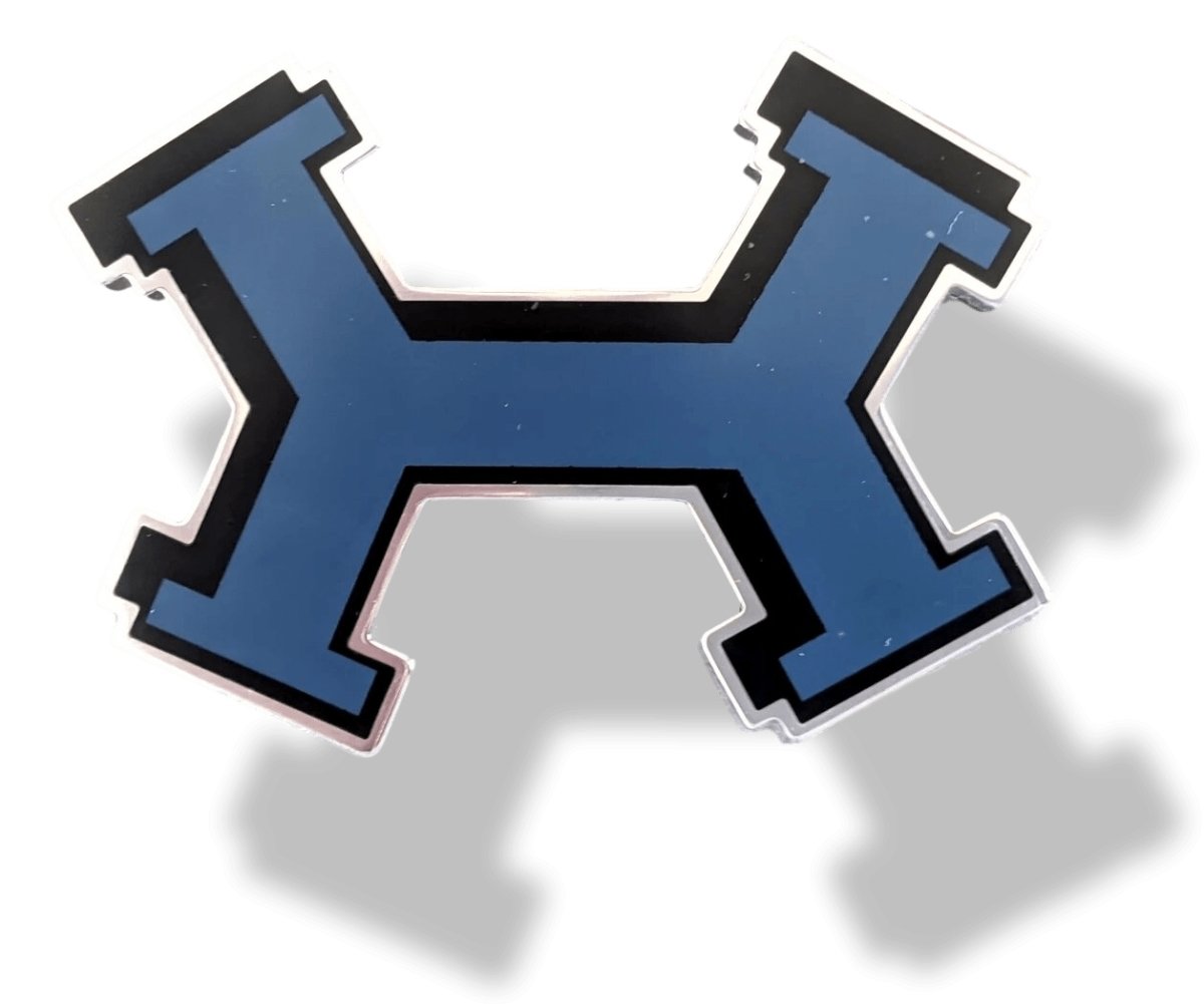 Hermes [56] Bleu de Prusse/Noir Lacquered Enamel & Palladium STREET Belt Buckle H 32mm, New with Pochette and White Box! - poupishop