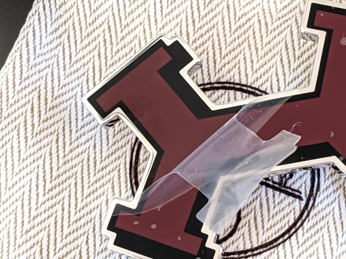 Hermes [57] Red/Black Lacquered Enamel & Palladium STREET Belt Buckle H 32 mm, New with Plastic Protection!! - poupishop