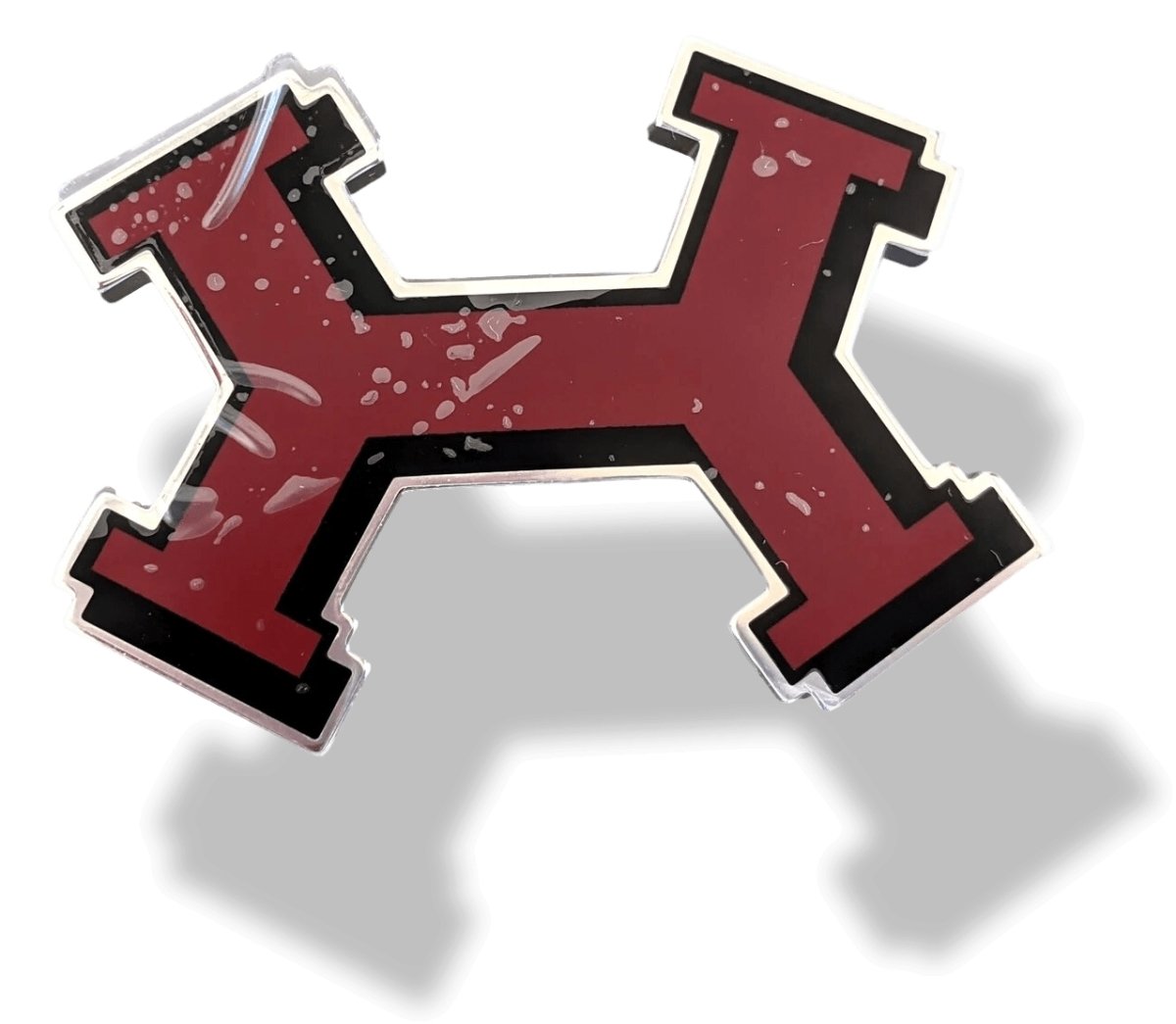 Hermes [57] Red/Black Lacquered Enamel & Palladium STREET Belt Buckle H 32 mm, New with Plastic Protection!! - poupishop