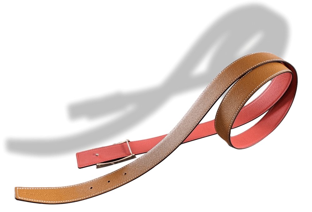 Hermes [6] 2013 Gold Epsom/Rose Swift Reversible Leather Strap Belt 32 MM Sz115, NIB! - poupishop